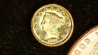 MINIATURE COIN 1840 2.5 DOLLAR LIBERTY HEAD GOLD PLATE over STERLING SILVER