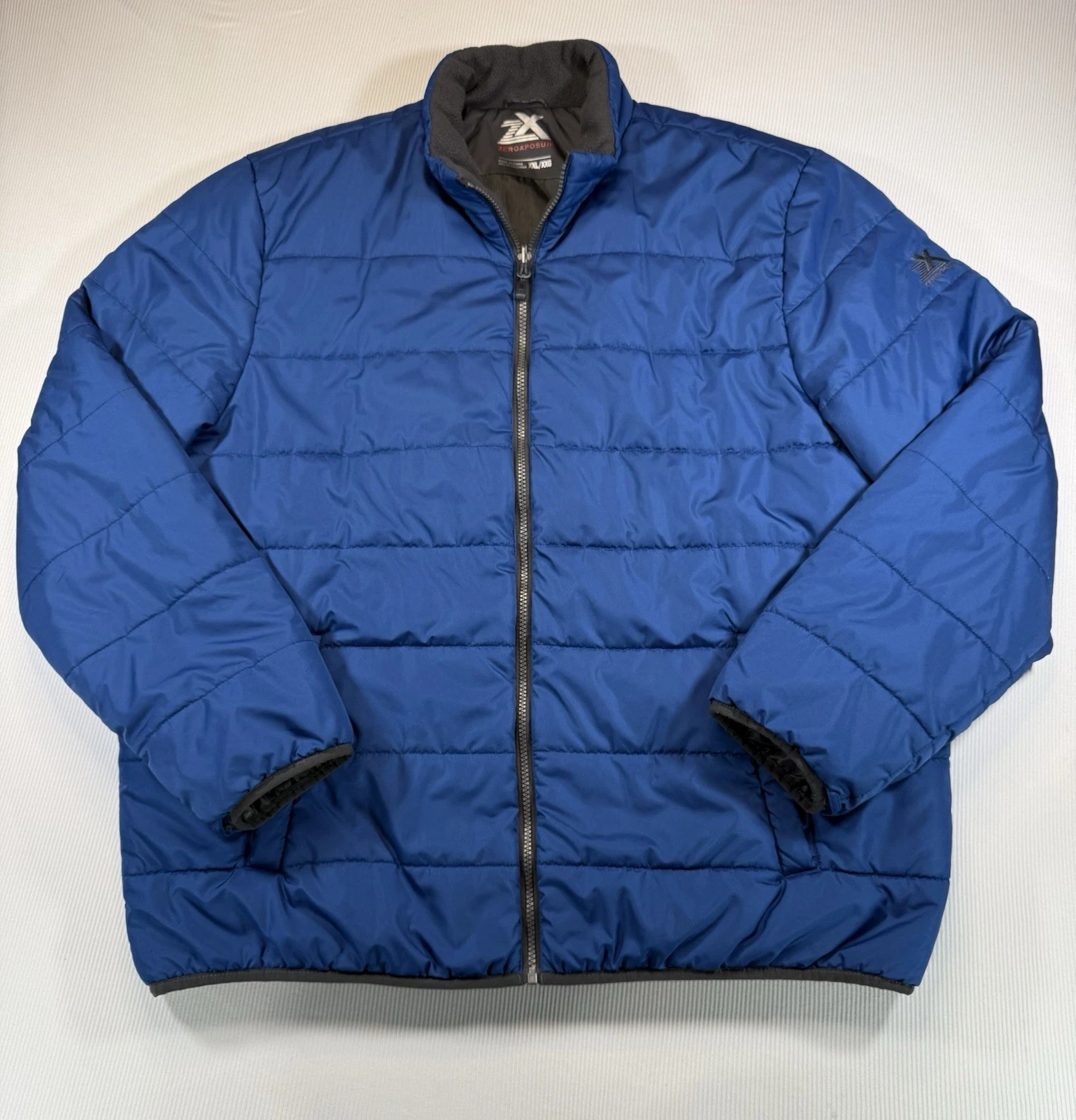 ZeroXposur Puffer Jacket Mens XXL Blue Full Zip Insulated Coat Winter Outdoor