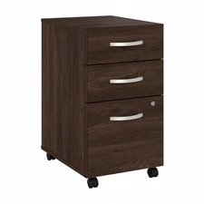 Bush Business Furniture Studio 3 Drawer Mobile File Cabinet in Black Walnut
