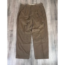 Vintage Polo Ralph Lauren Andrew Pant Mens 36x30 Brown Pleated Trousers 34x29 