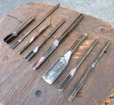 8X SPOON V-BIT CARVING GOUGE SET WOODWORKING CARPENTER CHISEL BLACKSMITH FORGED