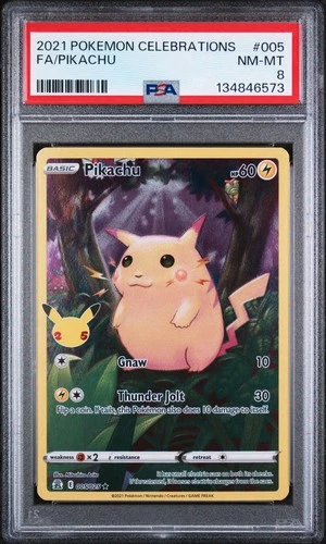 PSA 8 2021 POKEMON CELEBRATIONS FULL ART/PIKACHU 005