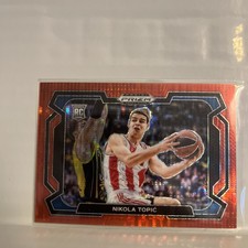 Nikola Topic 2024-25 Prizm Draft Picks Variations Red RC #10 Thunder 036/299