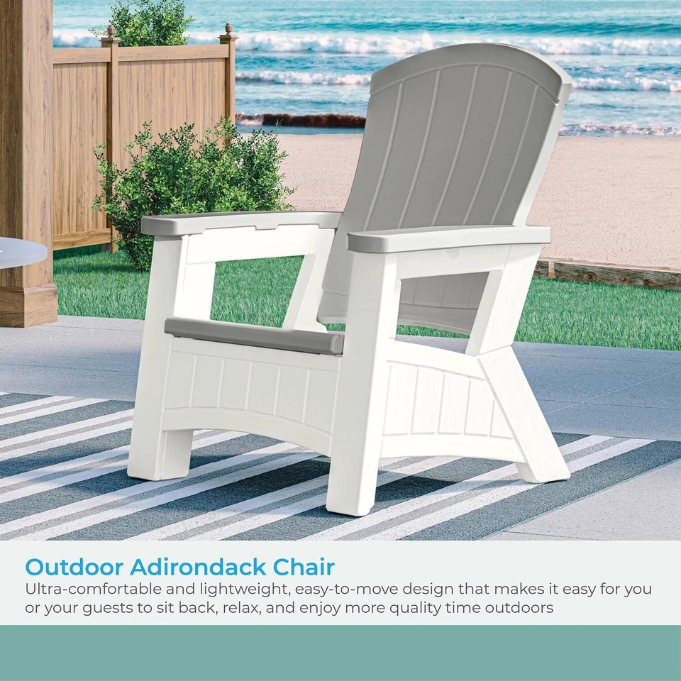 Outdoor Patio Adirondack Chair with 8 Gallons of Under-Seat Storage, Stylish ... - Image 3 of 4