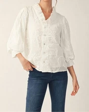 Jodifl Textured Floral Top White