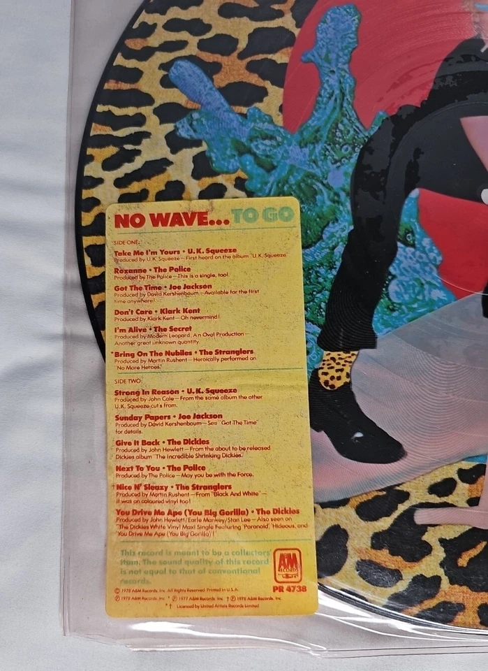 NO WAVE TO GO LP PICTURE DISC 1987 NEW LTD ED NUMBERED SQUEEZE THE POLICE MORE - Image 3 of 3