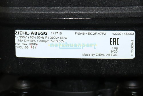 1piece ZIEHL-ABEGG FN045-4EK.2F.V7P2 AXIAL FAN CONDENSING FAN 0.39KW 1.75A NEW - Picture 2 of 2
