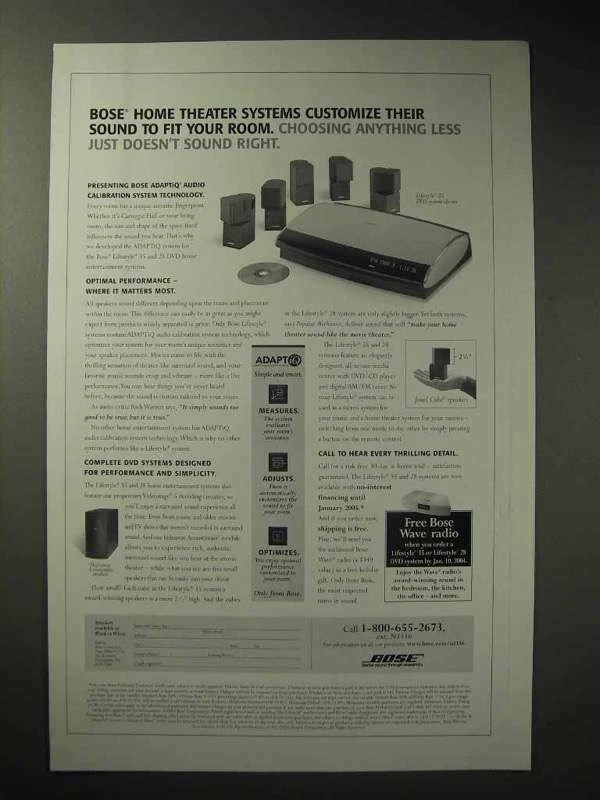 2003 Bose Home Theater System Lifestyle 35 DVD Ad