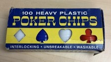 Crisloid Vintage Poker Chips Heavy Plastic Interlocking Unbreakable Washable