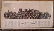 WW2 Panoramic Military Picture- Quartermaster Bn- trucks/jeeps-Camp Lee,VA 1944