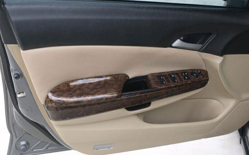 Fit For Honda Accord 2008-2013 Dark Wood Grain Window Lock Lift Panel Frame 8pcs