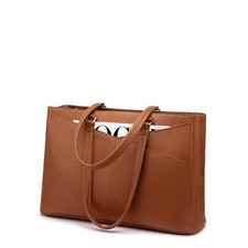 Laptop Tote Bag for Women 15.6 Inch Waterproof Leather Business Bag