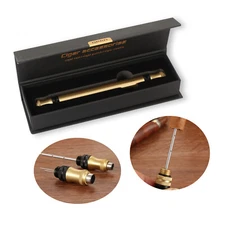 Galiner Portable Travel Cigar Draw Tool Cigar Cutter Punch Enhancer Needle Gold