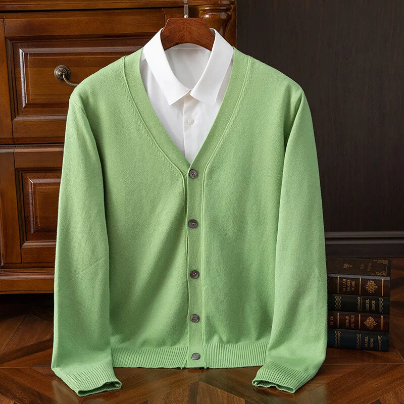 Cardigan Corto Verde Vintage BANNED A V Con Bottone 3/4 Manica