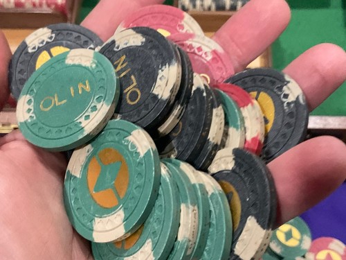 --—479——OL-IN—--POKER CHIPS WITH WOOD CASE - Picture 9 of 23