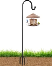 60/93 Inch Bird Feeder Pole Outdoors Bird Feeding Station Hanging outside Heavy