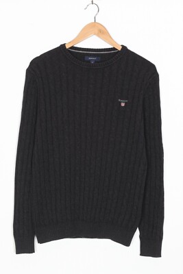 Pull Homme Gris Col Rond, Manches Longues, Coton, Taille M – Blue Harbour