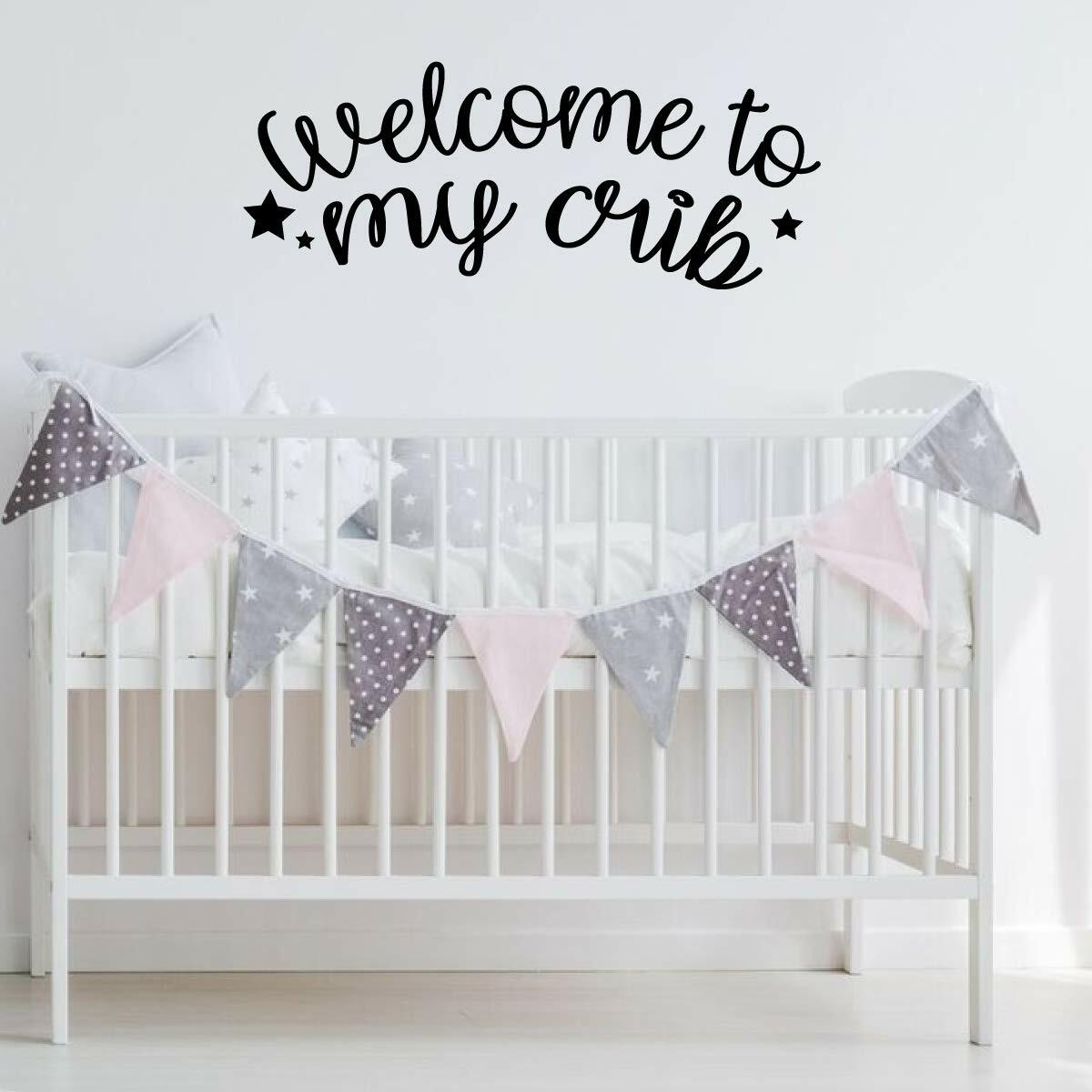 WELCOME TO MY CRIB Nursery Baby Home Wall Art Decal Quote Words Decor Saying