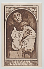 Postcard Original 1922 Alphonse Mucha Russia Restituenda Russia Must Recover