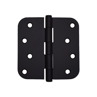 House Guard Hardware Matte Black 4'' 5/8'' Round Radius Door Hinges 4 inch