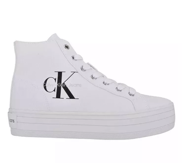 Calvin Klein - Baskets Compensées Femme Beth R0648 Silver White 