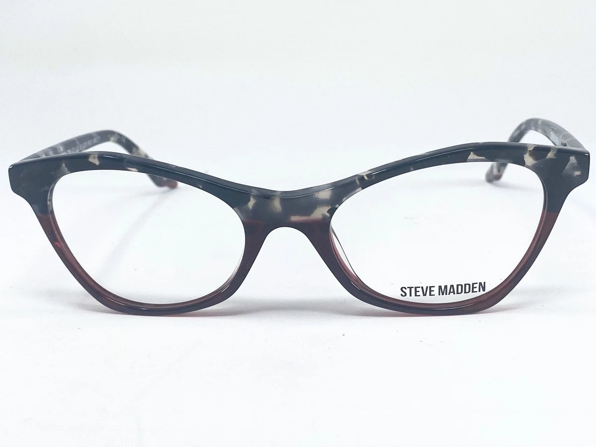 STEVE MADDEN Edjji Black Tortoise Burgundy Cat Eye Womens Eyeglasses 51 19 135