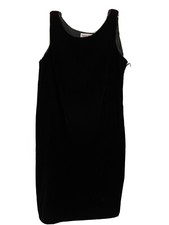 Maggy London Vintage Black Velvet Short Sheath Dress Sleeveless Size 12 NWT