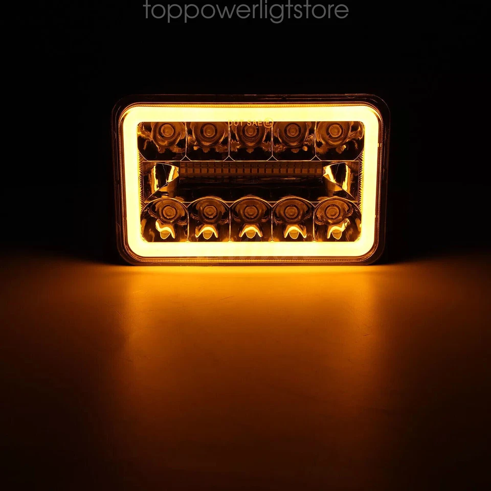 Faros LED altos/bajo DRL para Kenworth W900 T800 Peterbilt 357 379 378 4 piezas 4x6" Foto 4 de 4