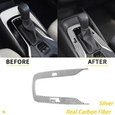 Silver Carbon Fiber Gear Shift Console Panel Cover Trim For Toyota Corolla 19-24