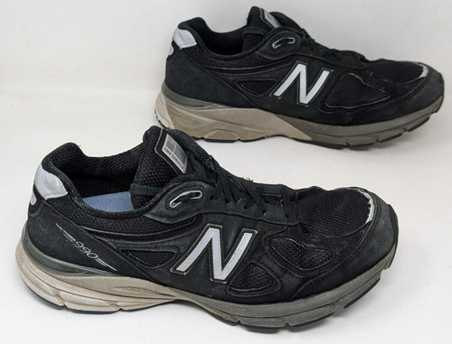 New Balance Women's 990 V4 Black Suede Shoe Sneaker Made in USA Size 10D W990BK4