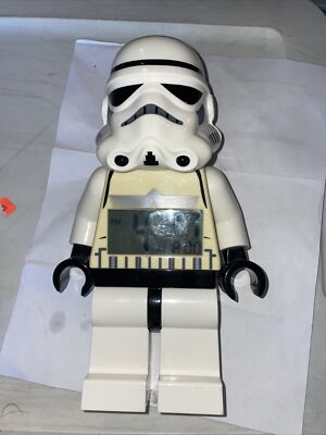 Lego Star Wars Stormtrooper 9'' Desktop Digital Alarm Clock Lights Up Posable