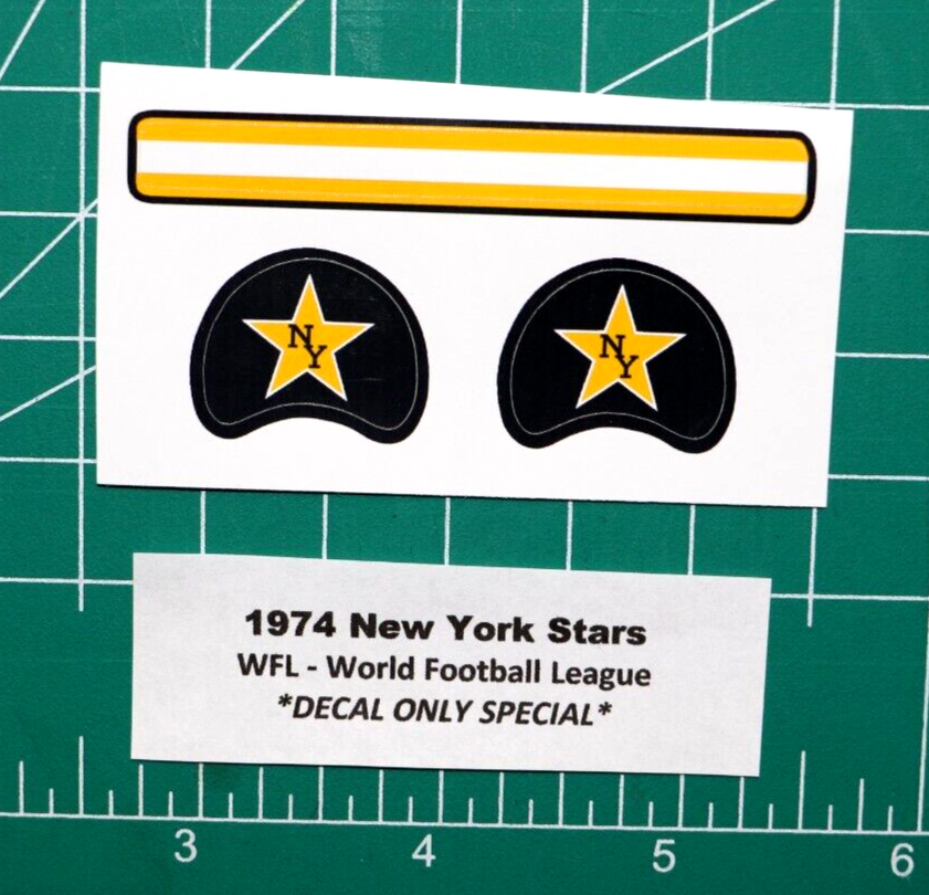 1974 WFL New York NY Stars Football Gumball Helmets *DIECUT DECALS