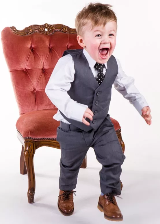 Baby boy top grey wedding outfit