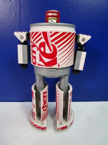 RARE vintage CHERRY COKE COCA-COLA CAN transformer ROBOT ACTION FIGURE TOY 1980s