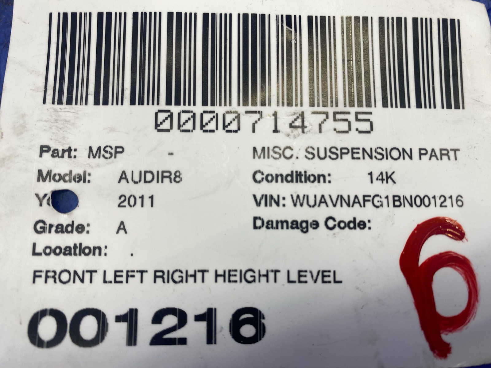 2011 AUDI R8 FRONT LEFT RIGHT HEIGHT LEVEL SENSOR BRACKET SET 420941273E