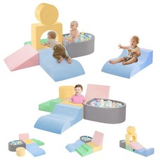 Toddler Climbing Toys Indoor, Baby Foam Climbing Blocks with Ball Pit for 1-3...