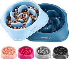 MateeyLife Slow Feeder Dog Bowls 2PCS, Anti-Choking Puzzle Dog Food Bowls, Anti-