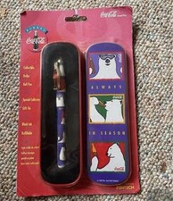 Vintage Coca Cola Pen in Case Collectible Polar Bear Christmas