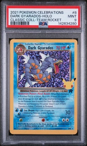 2021 POKEMON CELEBRATIONS CLASSIC COLL #8 DARK GYARADOS-HOLO PSA 9