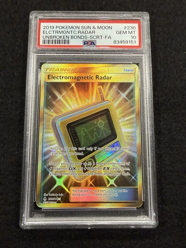 Pokemon  Electromagnetic Radar Gold Secret Rare #230 Unproken Bonds PSA 10 !!