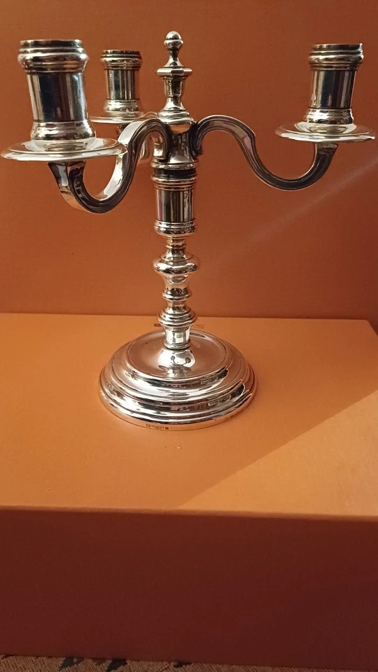 Chandelier Christofle Métal Argenté 3 Feux - Photo 2/4