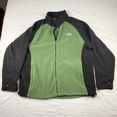 The North Face Mens XL Fleece Zip Up Green And Black Denali Coat Sweatshirt