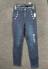 Gap Denim High Rise Legging Jeans With Button Pockets Womens Size 0/25R Blue NEW
