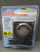 NEW 24-Hour Automatic Swimming Pool Timer Automate Filter Plug Dial BS21482