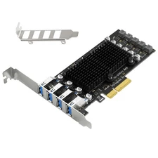 USB3.2 PCIE Expansion Card Adapter External PCIE Extender PCIE Card 4 Port