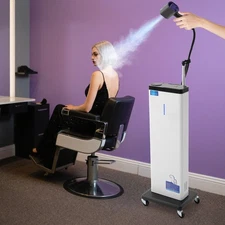 White Standing Hair Steamer Nano Mist Hair Steamer for Deep Conditioning