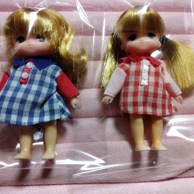 Miki-chan & Maki-chan Checkered Pattern Doll Set of 2