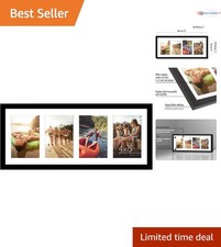 4x6 Collage Picture Frame Black Wall Mount with Shatter-Resistant Glass