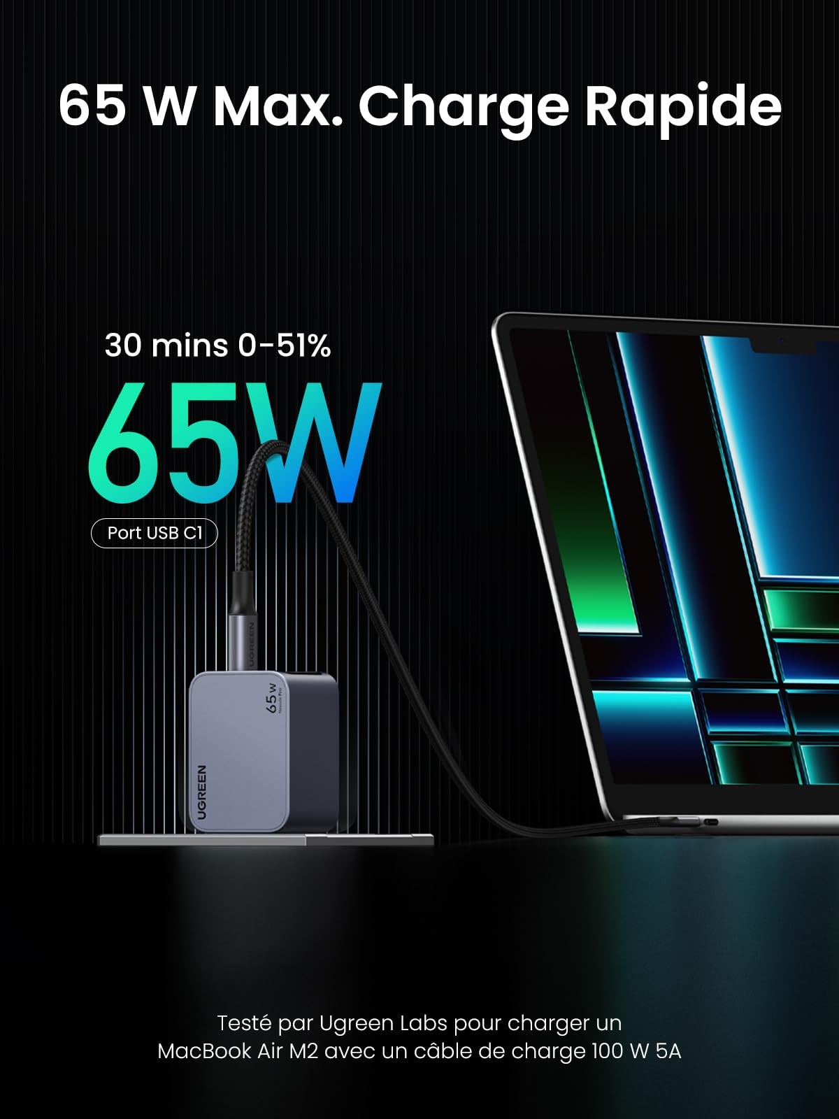 Chargeur USB C 65W Nexode Pro pour voyager léger avec iPhone - 2