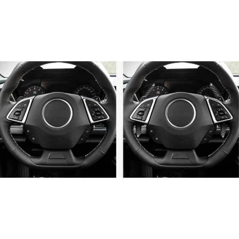 Palanca de cambios de fibra de carbono seca para volante Chevrolet Camaro 16-21 Foto 3 de 4